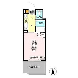 パティオ坂巻 3階1Kの間取り