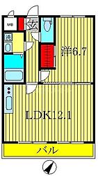 ファースト クライム 2階1LDKの間取り