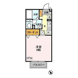 メルベーユ パル 1階1Kの間取り