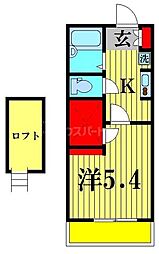 グラツィア 3階1Kの間取り