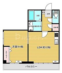 リファレンス愛宕 4階1LDKの間取り