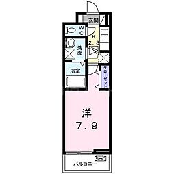 サンモール吉岡III 1階1Kの間取り