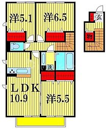 ルーチェ 2階3LDKの間取り