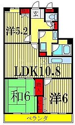 ウィンベル深野 3階3LDKの間取り