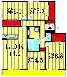リリー　アネラ 3階4LDKの間取り