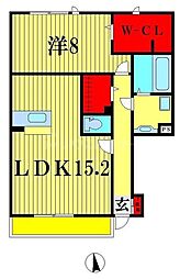 ユグドラシル 1LDKの間取図画像