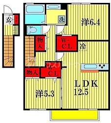 タウンコート 2LDKの間取図画像