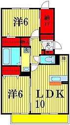 リバーサイドヴィラ・ハピネス 2LDKの間取図画像