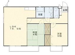 ライペリアD棟 2LDKの間取図画像