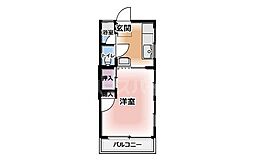 サンハイツ白梅 1DKの間取図画像