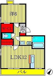 カシータ3 1LDKの間取図画像