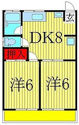 さかいね苑 2DKの間取図画像