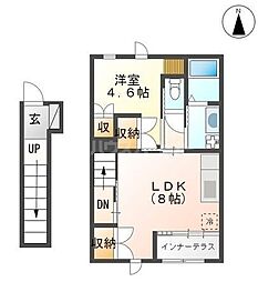 テムズ 1LDKの間取図画像