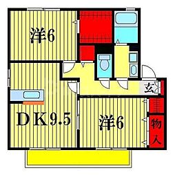 シャトレーA 2DKの間取図画像