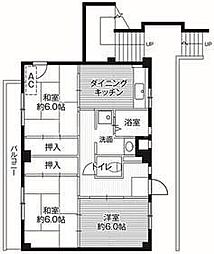 ビレッジハウス山崎3 3DKの間取図画像