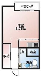 ドムスヒルズ 1Kの間取図画像