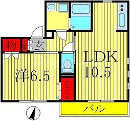 リエール 1LDKの間取図画像