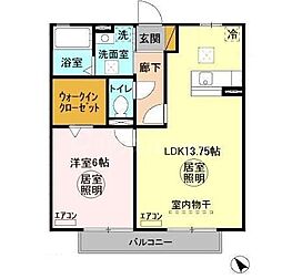 ウィルビューC 1LDKの間取図画像