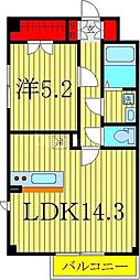 トレランス 1LDKの間取図画像