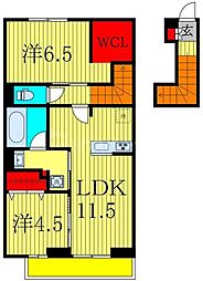 リッシュセゾン O 2LDKの間取図画像