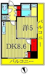 パークアクシス柏の葉 1DKの間取図画像