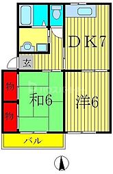 クレール 2DKの間取図画像