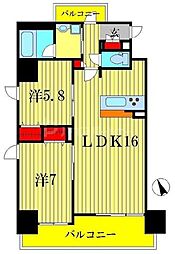 果樹園ST 2LDKの間取図画像