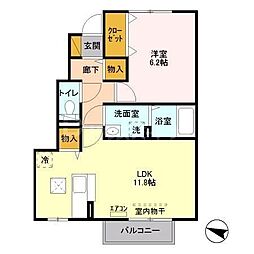 ウィルビューE 1LDKの間取図画像