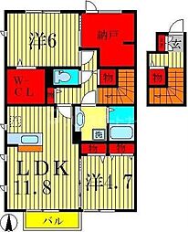 シエルツリー3 2LDKの間取図画像