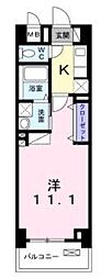 ラピスラズリ 1Kの間取図画像