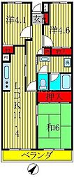 クレール新松戸 3LDKの間取図画像