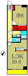 ヒルトップ 1LDKの間取図画像