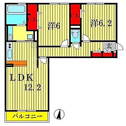 コンフォールコート2 2LDKの間取図画像