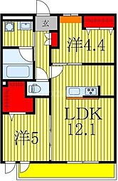 Richesse 2LDKの間取図画像