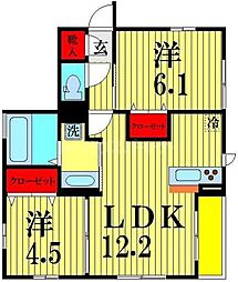 ブリアール3 2LDKの間取図画像