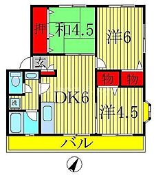 コーポラス13 3DKの間取図画像