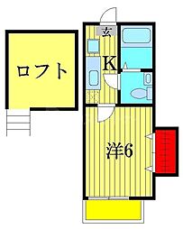 コンパートメントハウス柏1 1Kの間取図画像
