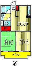水戸屋マンション 2DKの間取図画像
