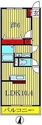 グランエリアール 1LDKの間取図画像