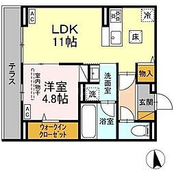 流山市木1丁目アパート 1LDKの間取図画像