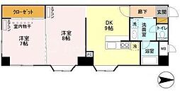 高野山第一ビル 2DKの間取図画像