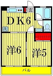 メゾン白和 2DKの間取図画像