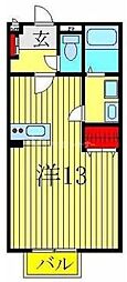 クレールセゾン ワンルームの間取図画像
