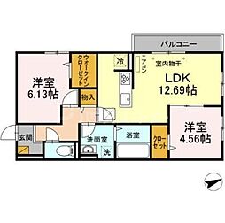 メゾンエール 2LDKの間取図画像