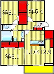ハイピクチャーC 3LDKの間取図画像