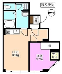福禄1ビル 1LDKの間取図画像