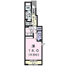 プリム・ローズ ワンルームの間取図画像