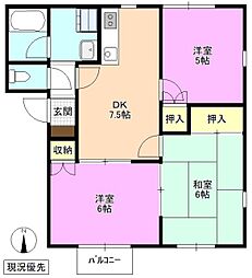 カンパーニュ寿C 3DKの間取図画像