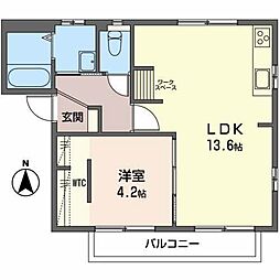 フレグランスアゼリアA 1LDKの間取図画像