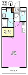 アライブ4 ワンルームの間取図画像
